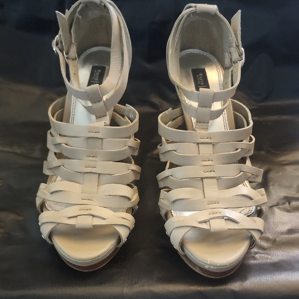 White House | Black Market Women's Beige Strappy Sandals